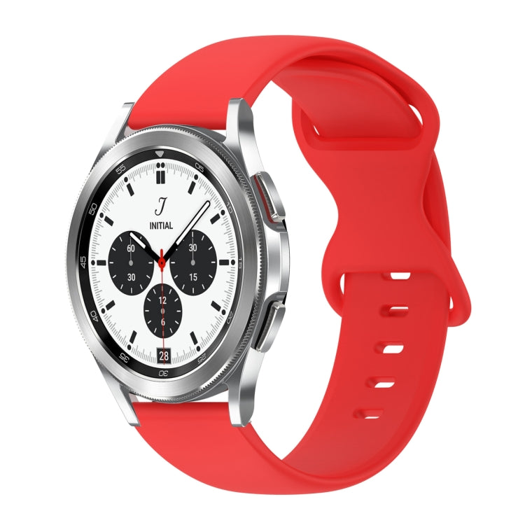 For Samsung Galaxy Watch 4 Classic 42mm 20mm Butterfly Buckle Solid Color Silicone Watch Band