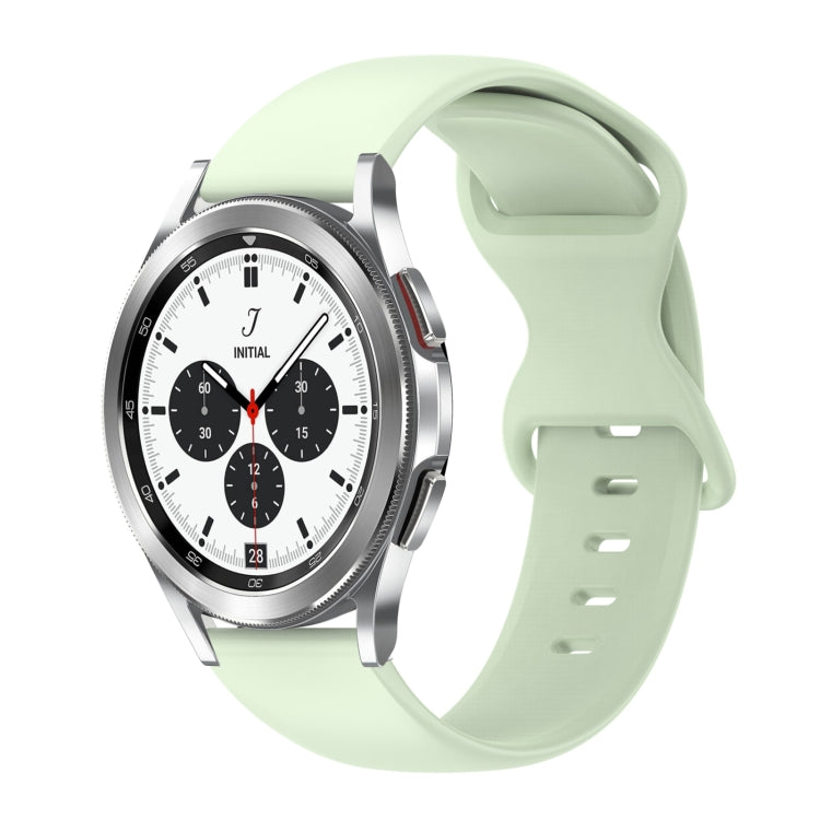 For Samsung Galaxy Watch 4 Classic 42mm 20mm Butterfly Buckle Solid Color Silicone Watch Band