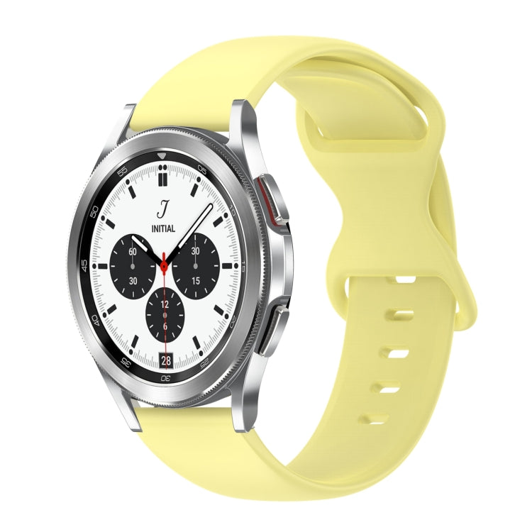 For Samsung Galaxy Watch 4 Classic 42mm 20mm Butterfly Buckle Solid Color Silicone Watch Band