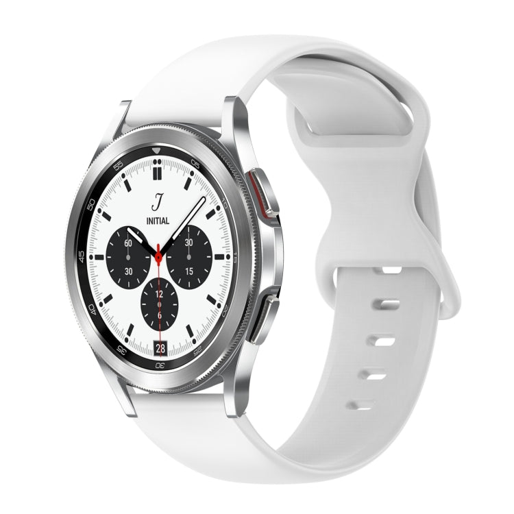For Samsung Galaxy Watch 4 Classic 42mm 20mm Butterfly Buckle Solid Color Silicone Watch Band