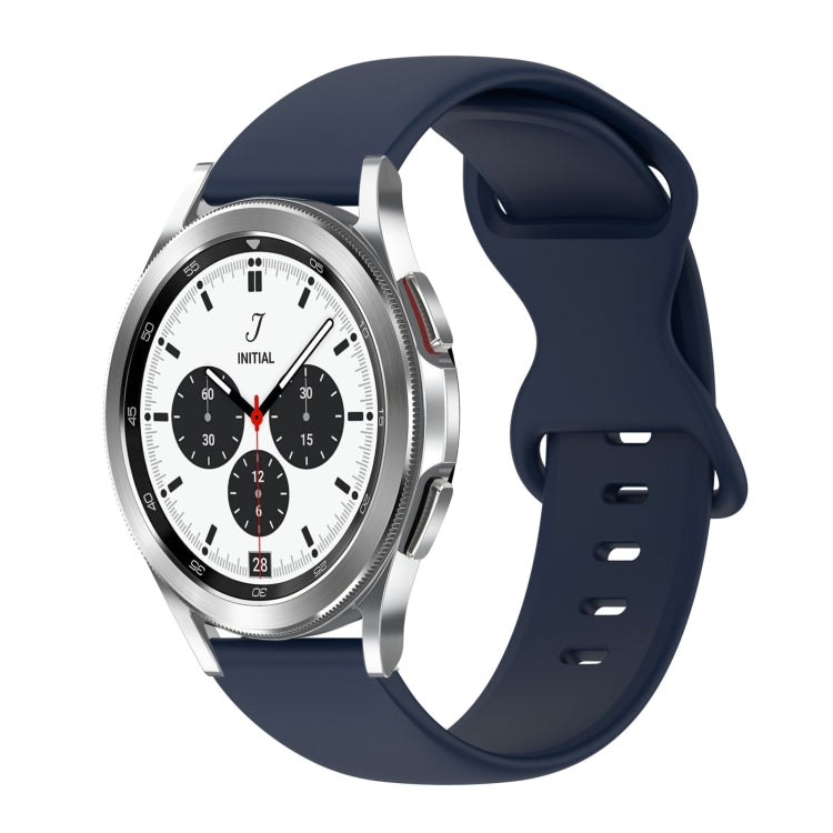 For Samsung Galaxy Watch 4 Classic 42mm 20mm Butterfly Buckle Solid Color Silicone Watch Band