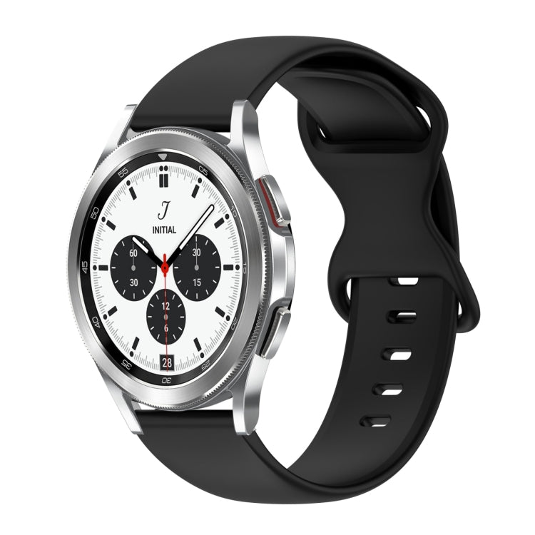 For Samsung Galaxy Watch 4 Classic 42mm 20mm Butterfly Buckle Solid Color Silicone Watch Band