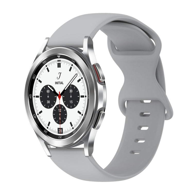 For Samsung Galaxy Watch 4 Classic 42mm 20mm Butterfly Buckle Solid Color Silicone Watch Band