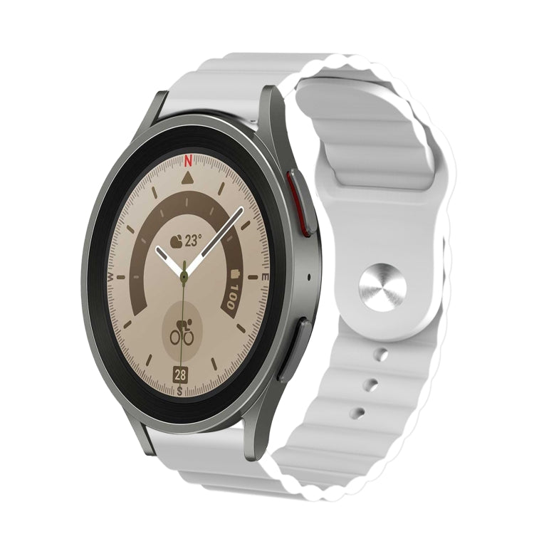 For Samsung Galaxy Watch 5 Pro 45mm 20mm Corrugated Silicone Watch Band