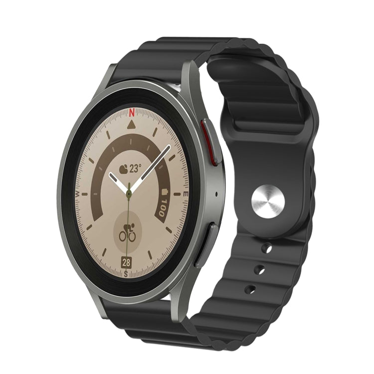 For Samsung Galaxy Watch 5 Pro 45mm 20mm Corrugated Silicone Watch Band