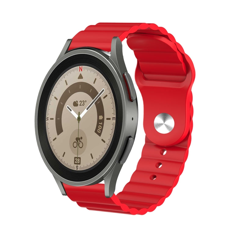 For Samsung Galaxy Watch 5 Pro 45mm 20mm Corrugated Silicone Watch Band