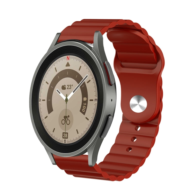 For Samsung Galaxy Watch 5 Pro 45mm 20mm Corrugated Silicone Watch Band