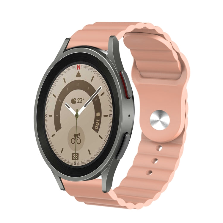 For Samsung Galaxy Watch 5 Pro 45mm 20mm Corrugated Silicone Watch Band