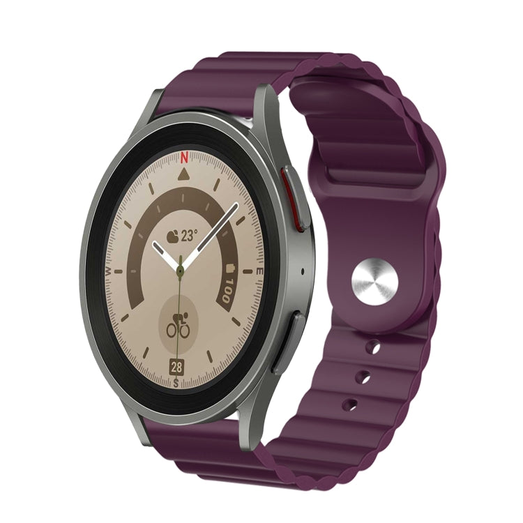 For Samsung Galaxy Watch 5 Pro 45mm 20mm Corrugated Silicone Watch Band