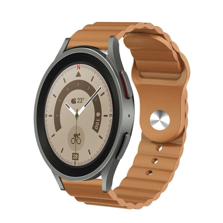 For Samsung Galaxy Watch 5 Pro 45mm 20mm Corrugated Silicone Watch Band