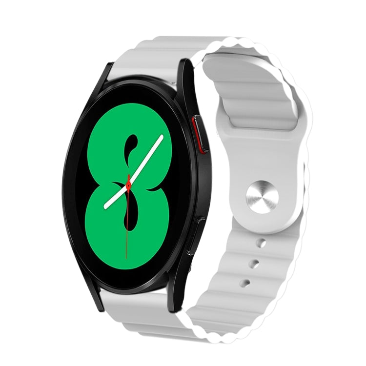 For Samsung Galaxy Watch 4 44mm 20mm Corrugated Silicone Watch Band