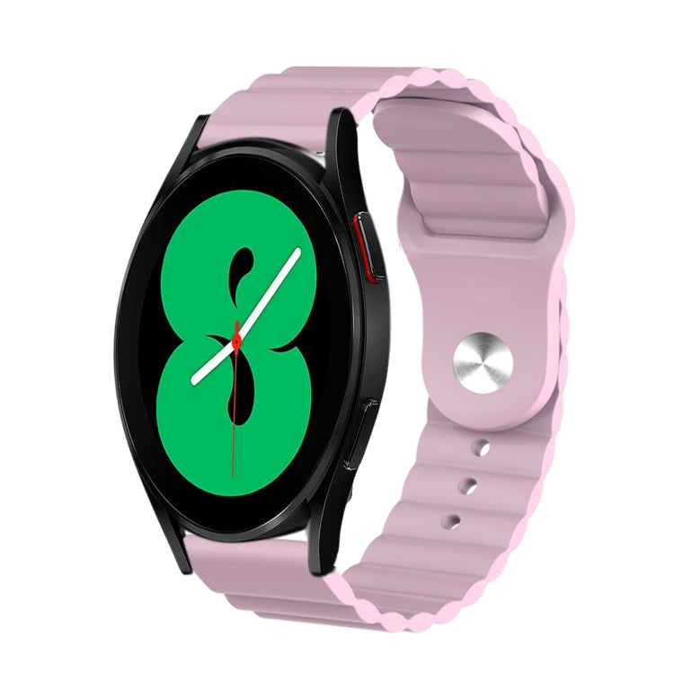 For Samsung Galaxy Watch 4 44mm 20mm Corrugated Silicone Watch Band