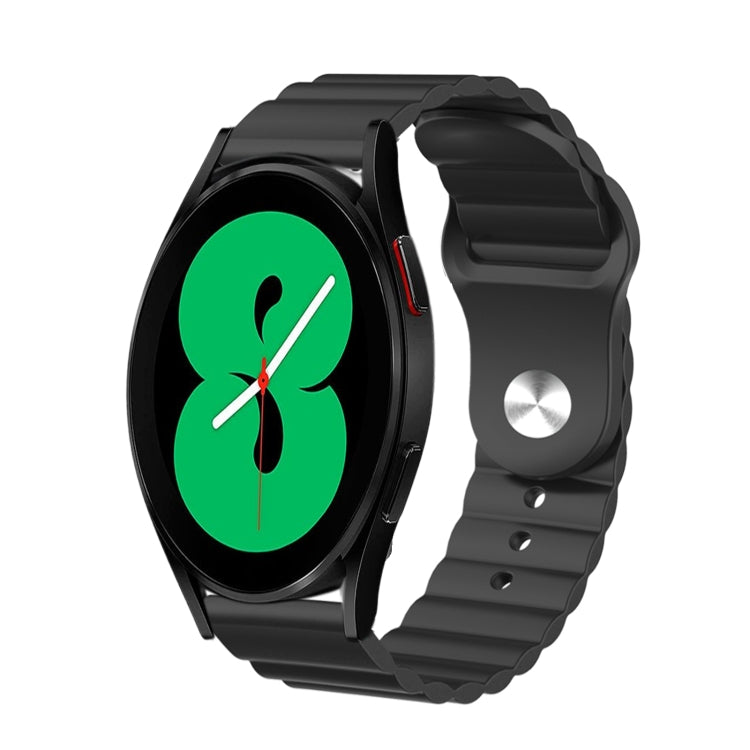 For Samsung Galaxy Watch 4 44mm 20mm Corrugated Silicone Watch Band
