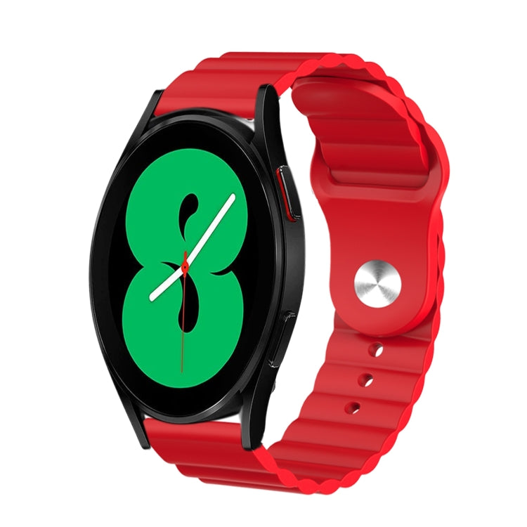 For Samsung Galaxy Watch 4 44mm 20mm Corrugated Silicone Watch Band