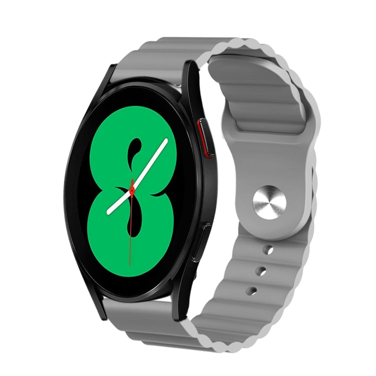 For Samsung Galaxy Watch 4 44mm 20mm Corrugated Silicone Watch Band