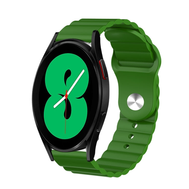 For Samsung Galaxy Watch 4 44mm 20mm Corrugated Silicone Watch Band