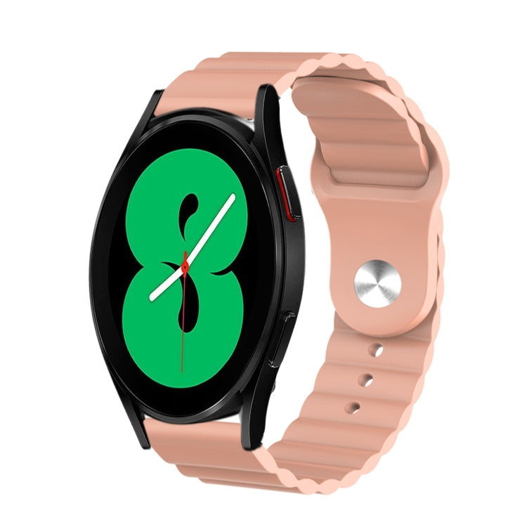 For Samsung Galaxy Watch 4 44mm 20mm Corrugated Silicone Watch Band