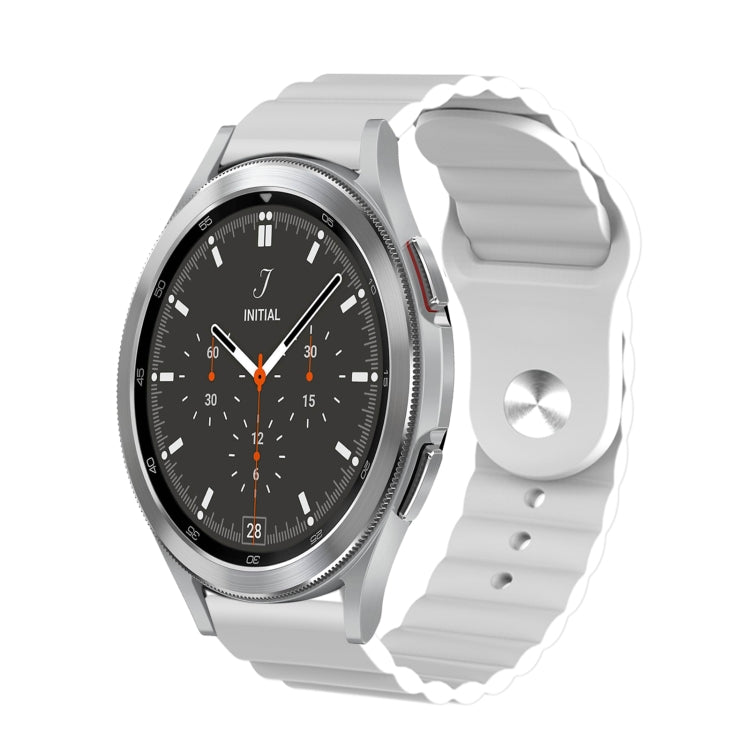 For Samsung Galaxy Watch 4 Classic 46mm 20mm Corrugated Silicone Watch Band