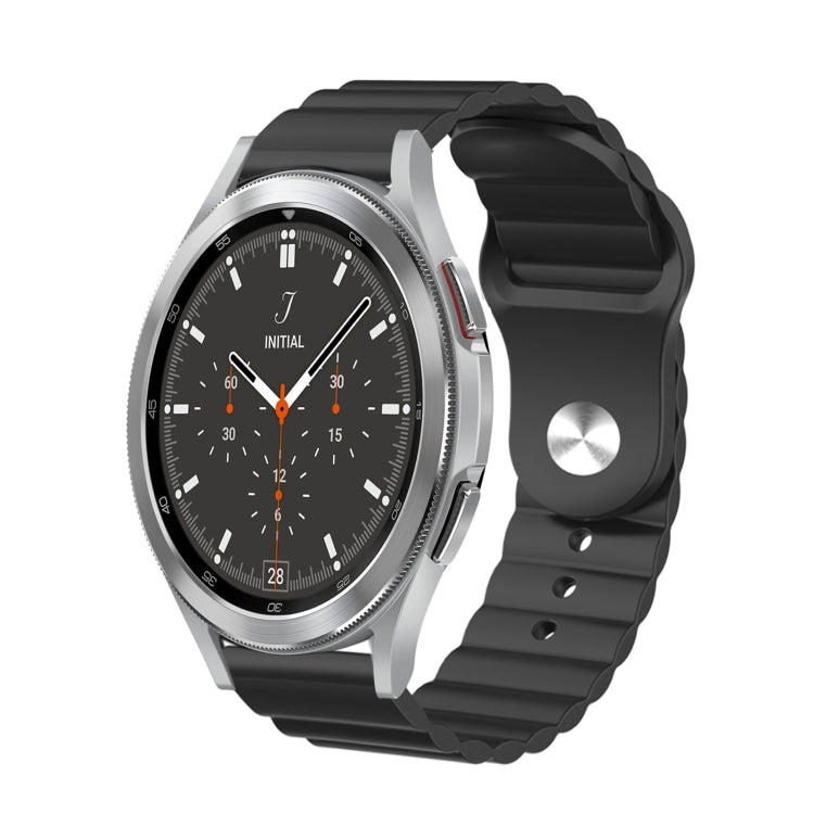 For Samsung Galaxy Watch 4 Classic 46mm 20mm Corrugated Silicone Watch Band