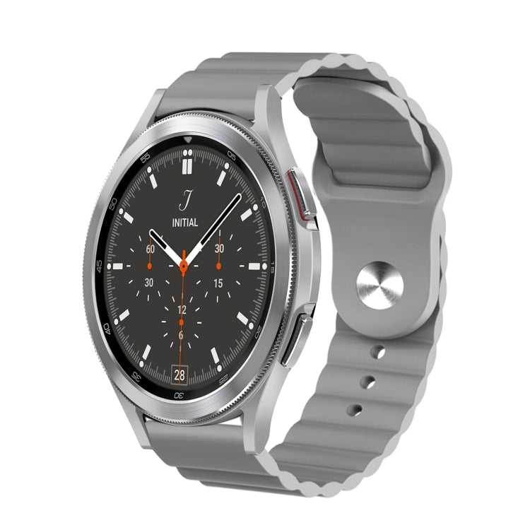 For Samsung Galaxy Watch 4 Classic 46mm 20mm Corrugated Silicone Watch Band