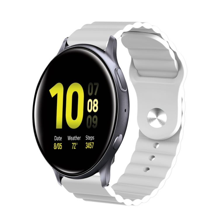 For Samsung Galaxy Watch Active 2 20mm Corrugated Silicone Watch Band