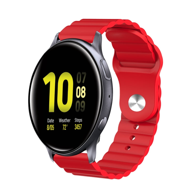 For Samsung Galaxy Watch Active 2 20mm Corrugated Silicone Watch Band