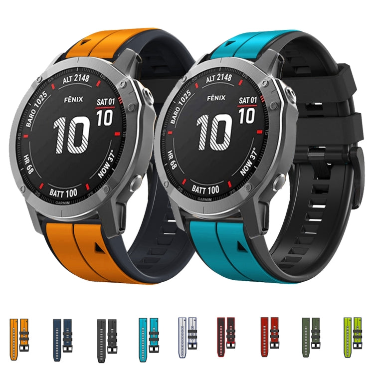For Garmin Tactix 7 Pro 26mm Silicone Sports Two-Color Watch Band