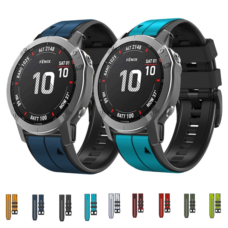 For Garmin Fenix 3 26mm Silicone Sports Two-Color Watch Band