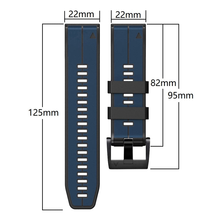 For Garmin Instinct 2 22mm Silicone Sports Two-Color Watch Band