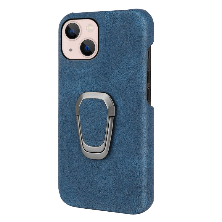 For iPhone 14 Ring Holder PU Phone Case
