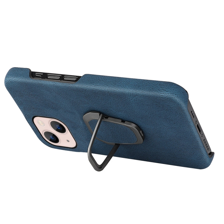 For iPhone 14 Ring Holder PU Phone Case