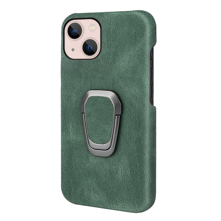For iPhone 14 Ring Holder PU Phone Case
