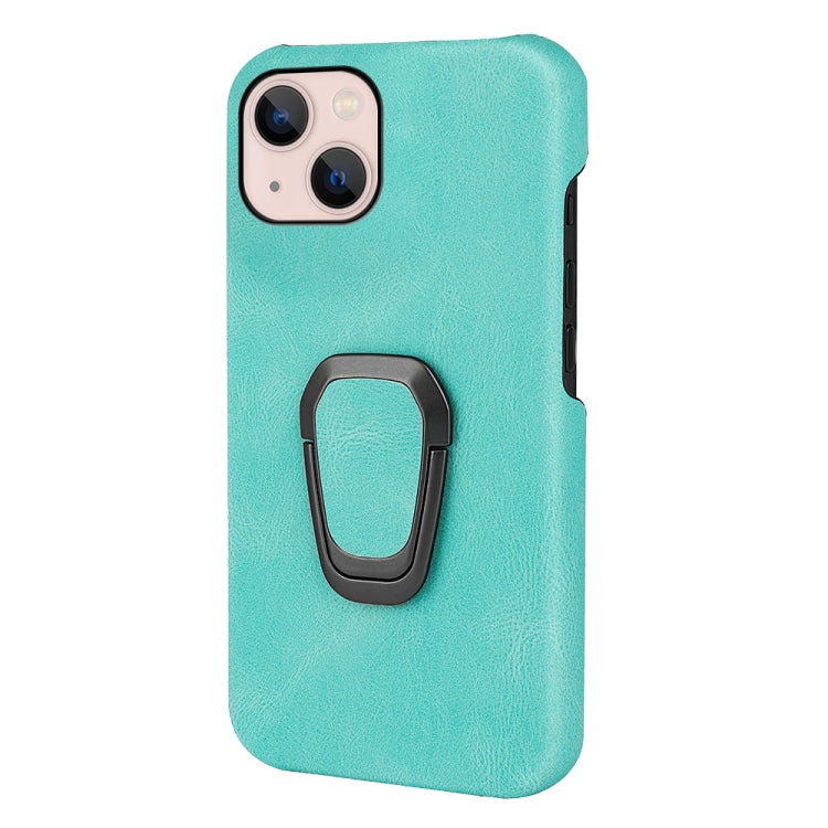 For iPhone 14 Ring Holder PU Phone Case