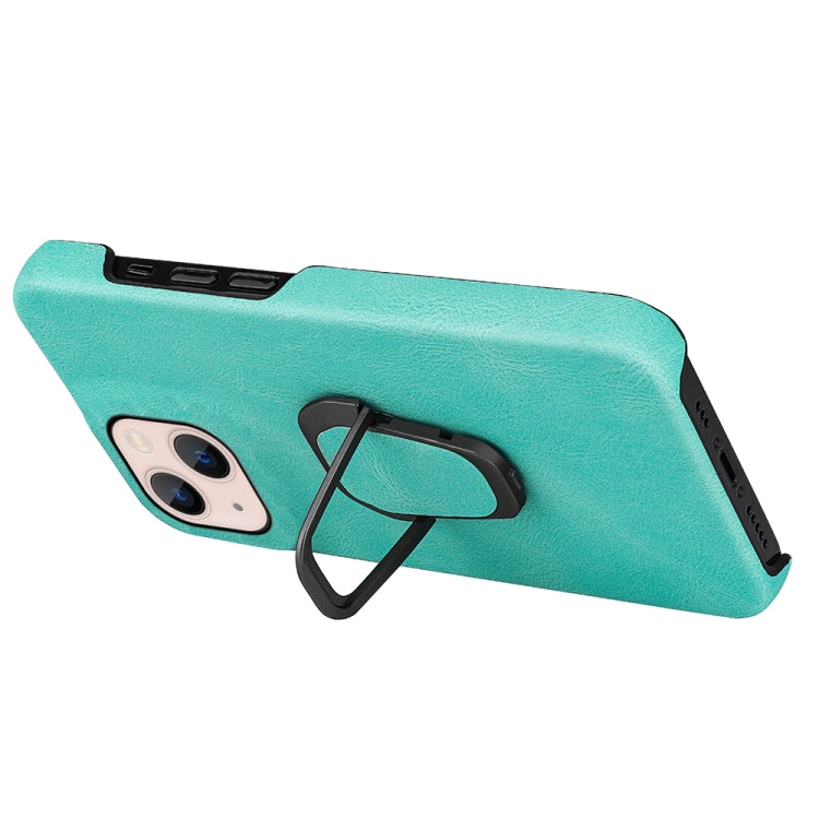 For iPhone 14 Ring Holder PU Phone Case