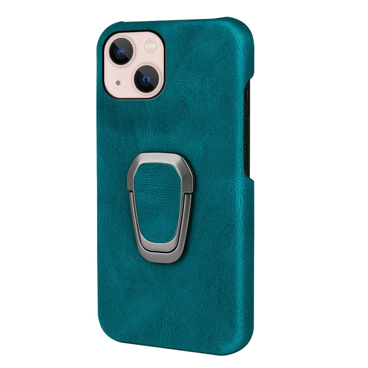 For iPhone 14 Ring Holder PU Phone Case
