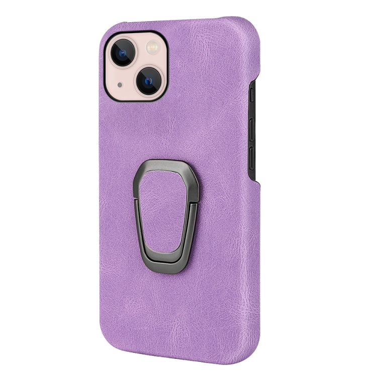 For iPhone 14 Ring Holder PU Phone Case