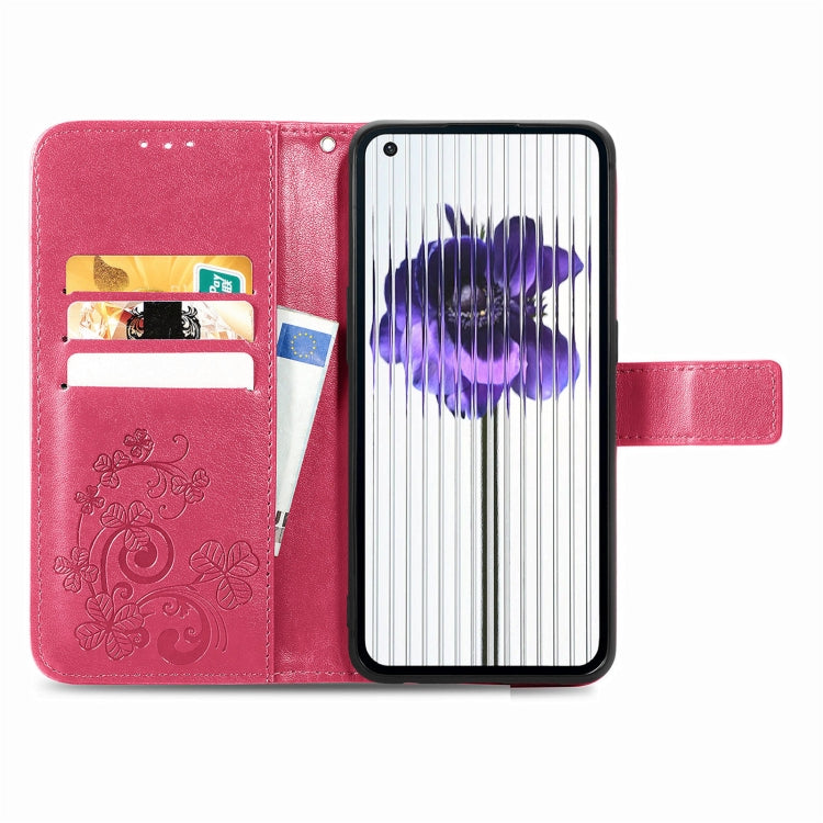 For Nothing Phone 1 Four-leaf Clasp Embossed Buckle Leather Phone Case