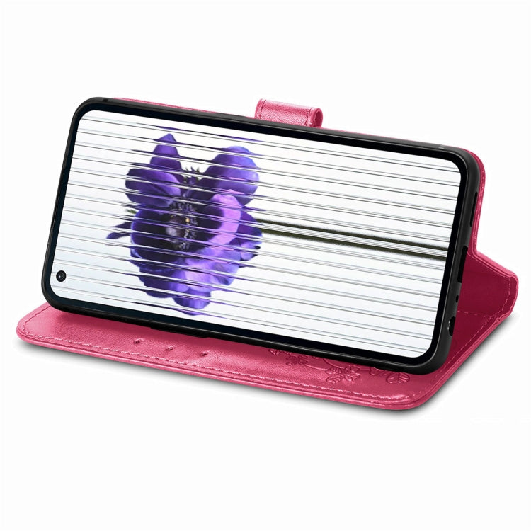 For Nothing Phone 1 Four-leaf Clasp Embossed Buckle Leather Phone Case