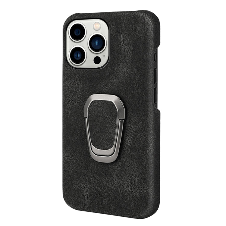 For iPhone 14 Pro Max Ring Holder PU Phone Case