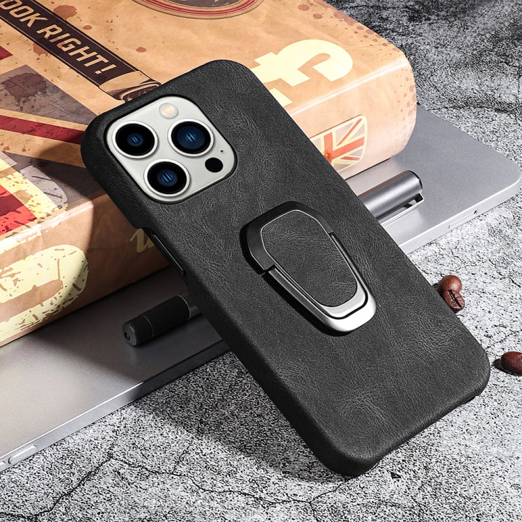 For iPhone 14 Pro Max Ring Holder PU Phone Case