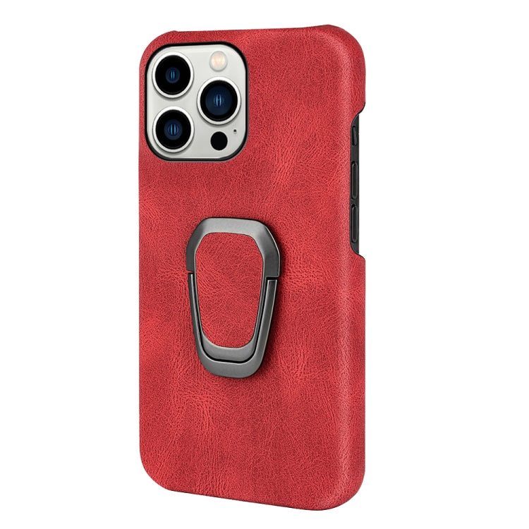 For iPhone 14 Pro Max Ring Holder PU Phone Case