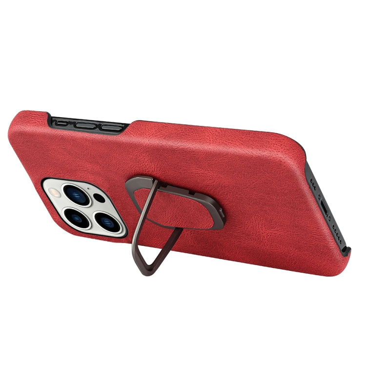 For iPhone 14 Pro Max Ring Holder PU Phone Case