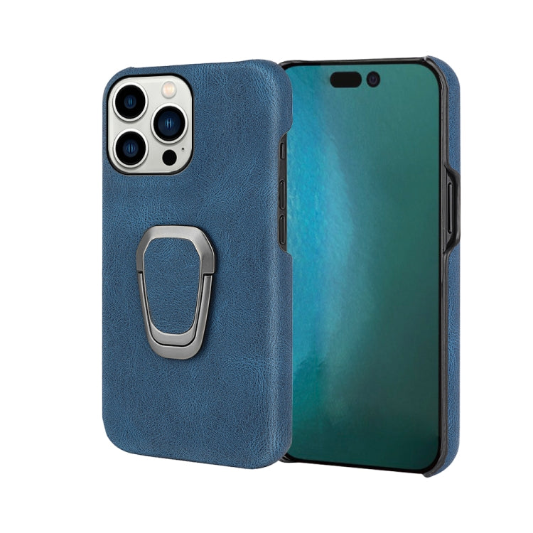 For iPhone 14 Pro Max Ring Holder PU Phone Case