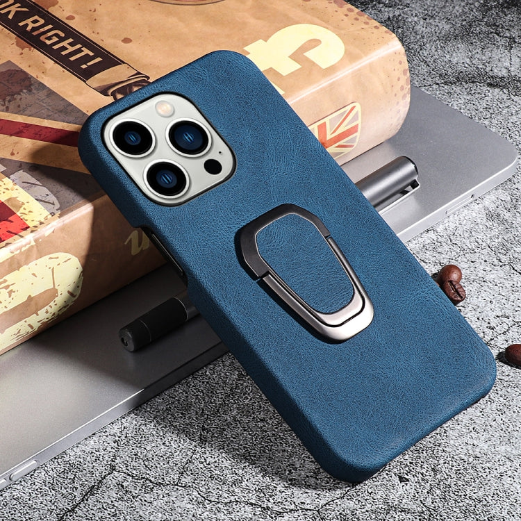 For iPhone 14 Pro Max Ring Holder PU Phone Case