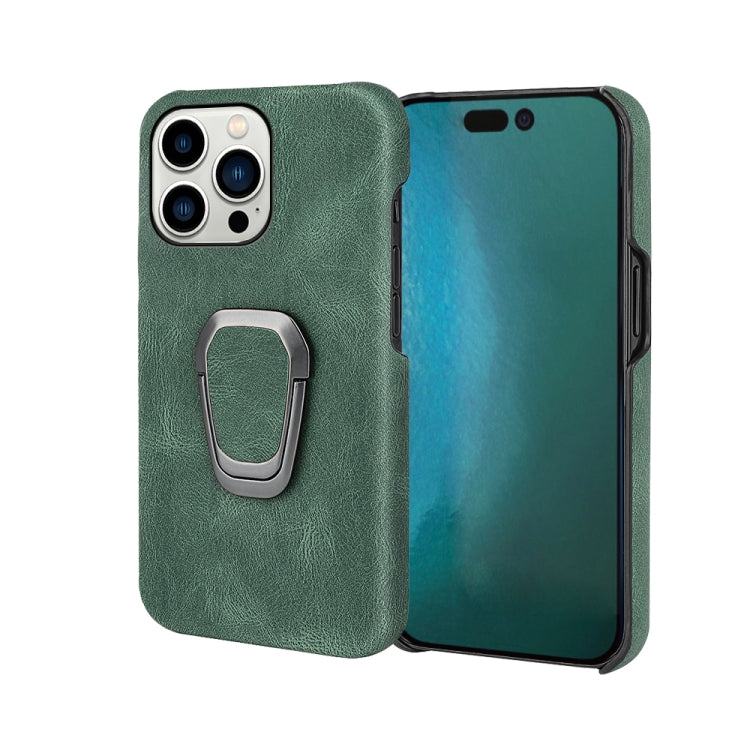 For iPhone 14 Pro Max Ring Holder PU Phone Case