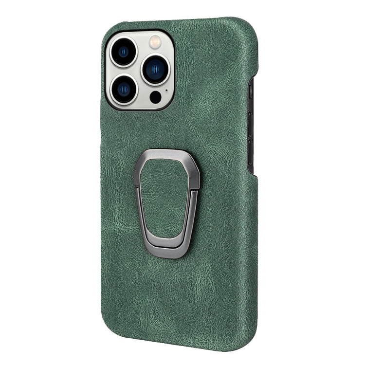 For iPhone 14 Pro Max Ring Holder PU Phone Case