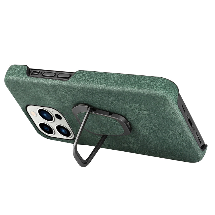 For iPhone 14 Pro Max Ring Holder PU Phone Case