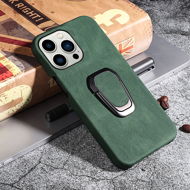 For iPhone 14 Pro Max Ring Holder PU Phone Case
