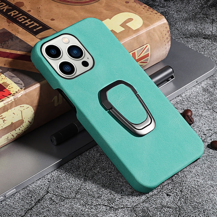 For iPhone 14 Pro Max Ring Holder PU Phone Case