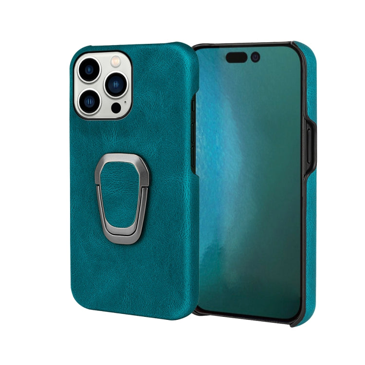 For iPhone 14 Pro Max Ring Holder PU Phone Case